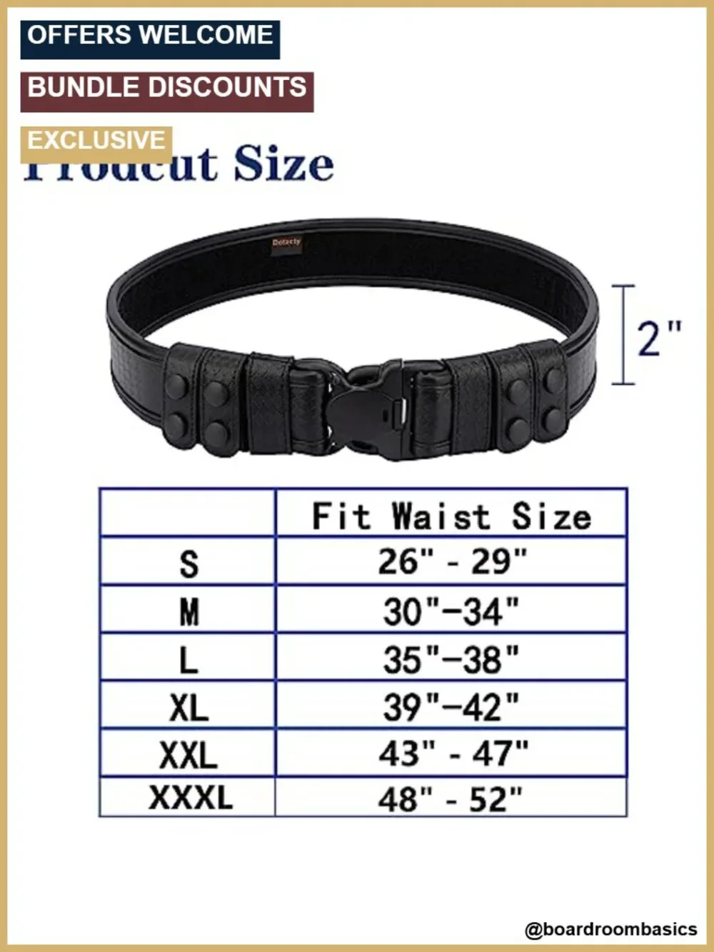 Basketweave Duty Belt with Loop Lining and Hook Inner Belt